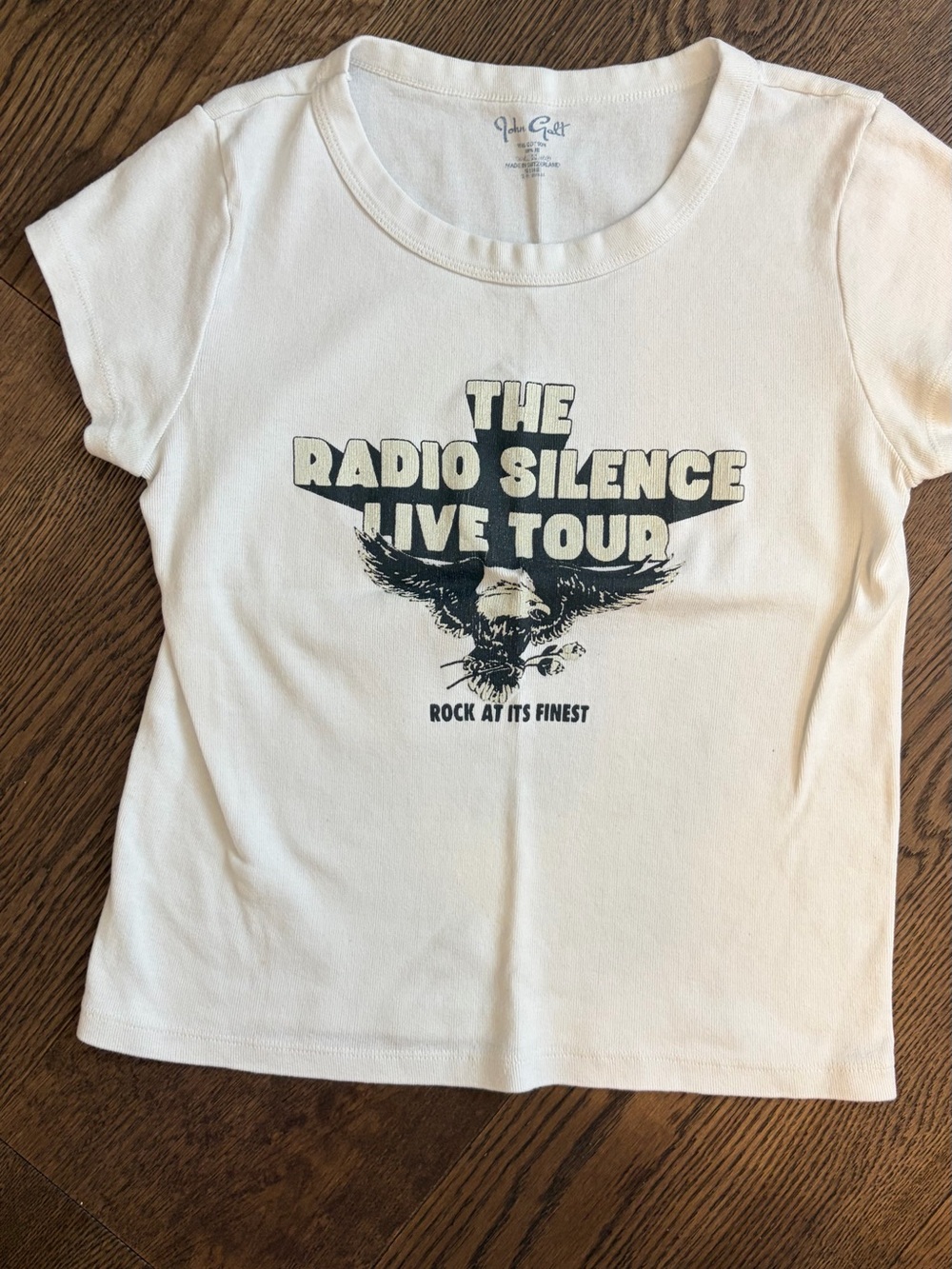 Brandy Melville White Graphic 'Radio Silence Live Tour' Tee